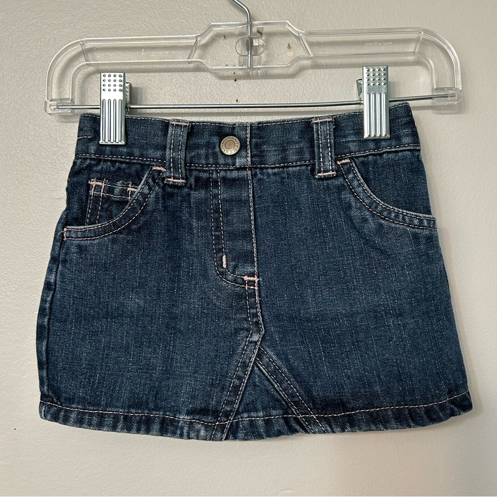 Old Navy - 2007 denim skirt heart embroidery on the pockets. Size 12-18m